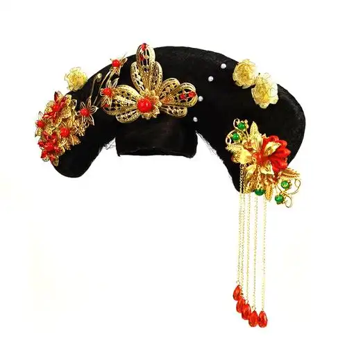 旗头古装清朝满族宫廷妃子格格如懿头饰表演日常整顶假发