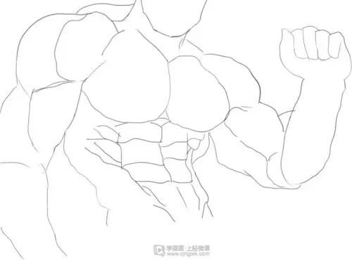 临摹男性肌肉—角色人物肌肉绘画训练