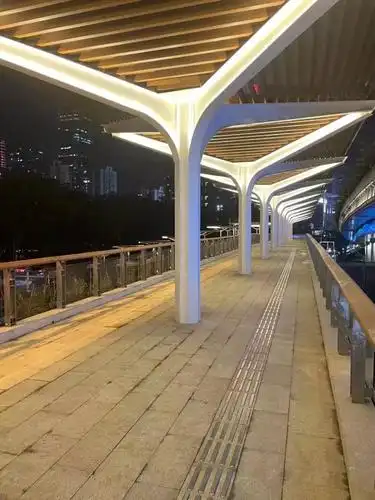 南山这座天桥正式启用有电梯雨棚晚上还会亮晶晶