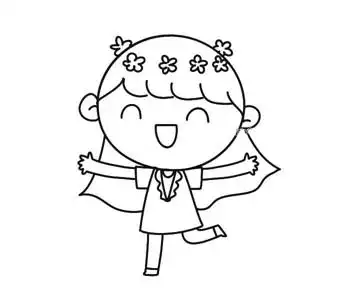 三个超漂亮的小女孩,图片,简笔画-学笔画