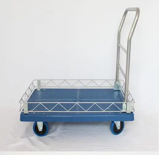 平板车带护栏加高折叠围栏手推车围网拉货车静音7248静音轮带围网