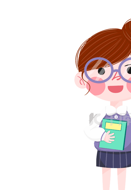 教师节卡通手绘教书的女孩女老师