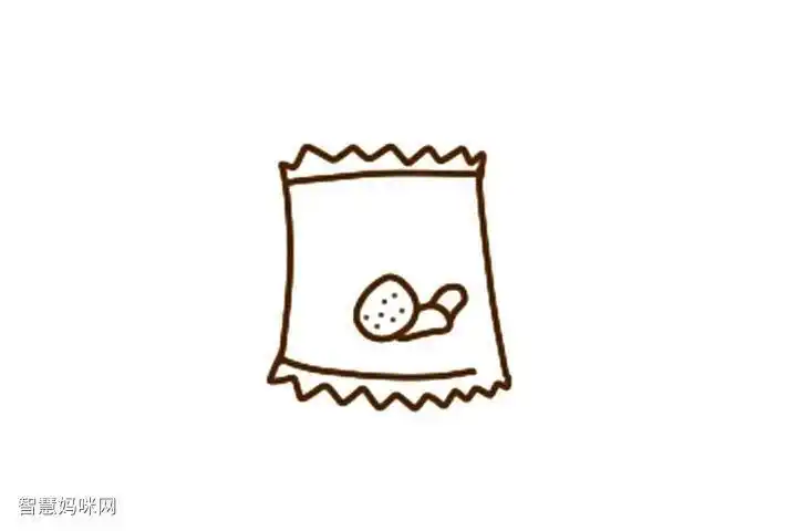 简笔画零食包薯片包