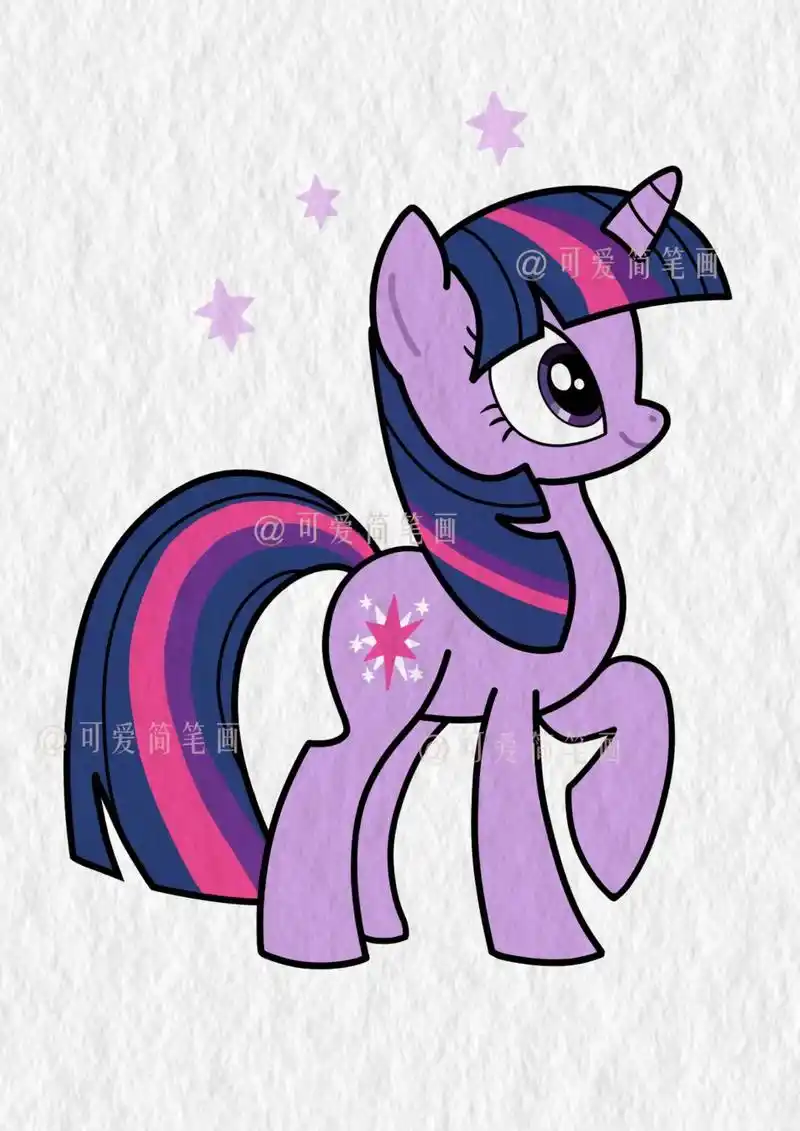 今天画小马宝莉-紫悦,喜欢的朋友快来一起画吧 - 抖音