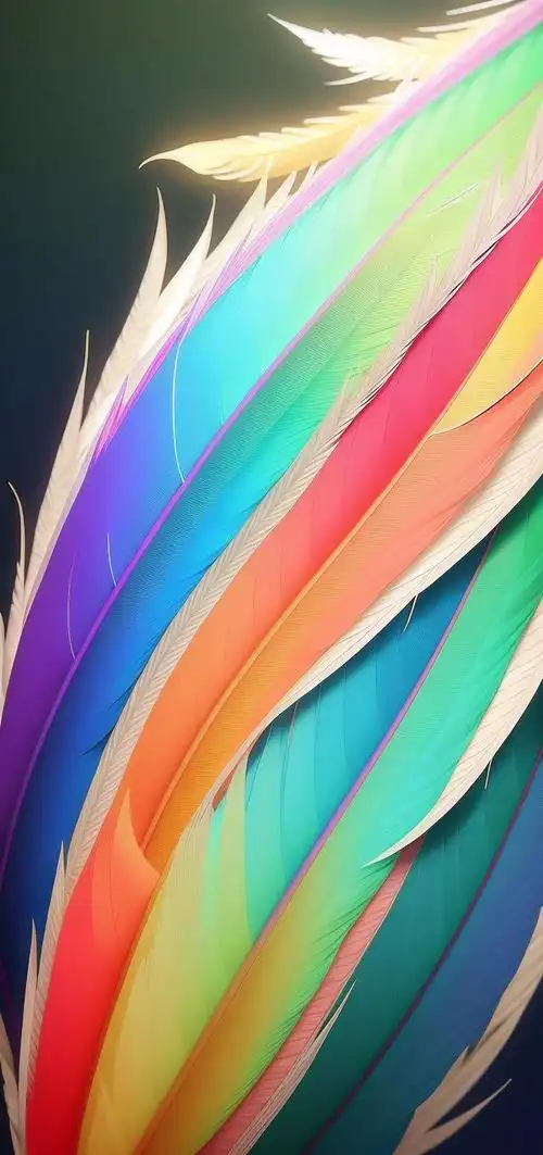 ai绘画壁纸:多彩羽毛,高清艺术彩色,4k超清画质