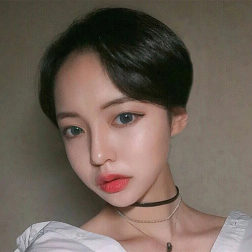 气海短直性气无质中分松刘发蓬假发女帅中女帅发气短脸短卷短修发