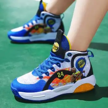 尔克男童运动鞋儿童篮球鞋春秋款透气网鞋中大童防滑高帮科比球鞋