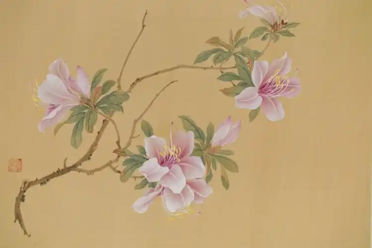 工笔画  #没骨画  #国畫  #杜鹃花