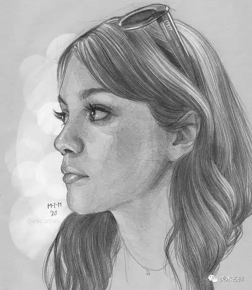 简洁灵动的素描,把少女肖像画出了灵魂!