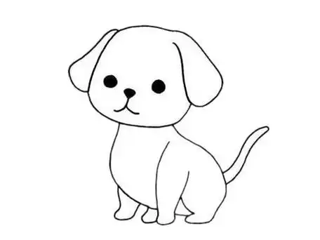 大狗小狗的简笔画大图 简笔画图片大全-普车都