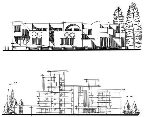 几根线条才能交代清楚 不准确的两个立面图 直线 直线在建筑手绘中