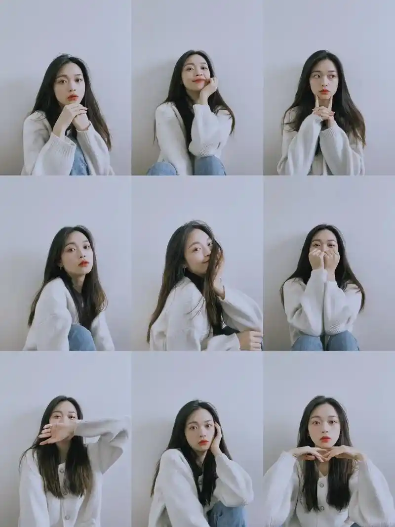 自拍九宫格姿势分享.拍照真的很简单!三脚架77手机,快试一下 - 抖音