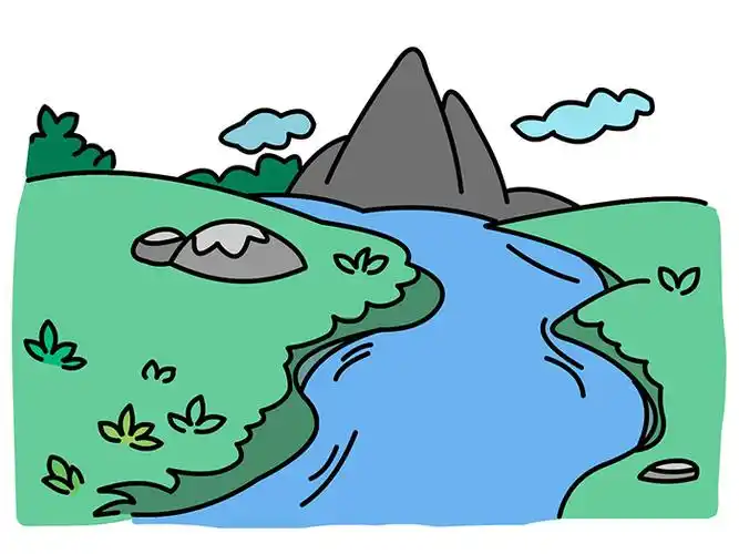 河水怎么画