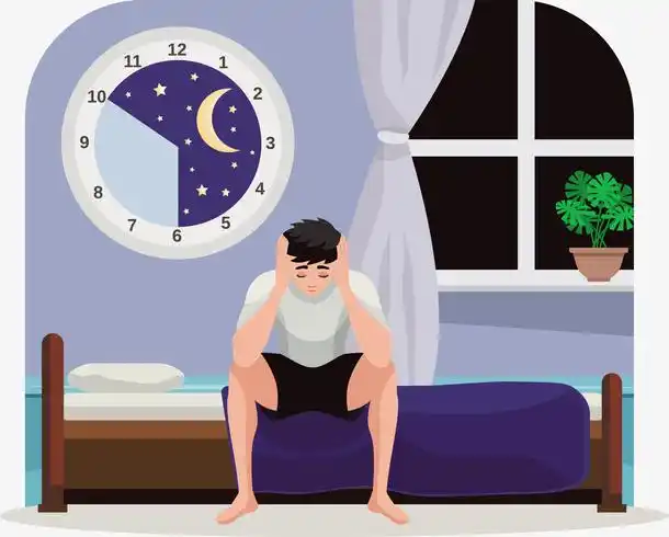 晚上失眠的人矢量图下载