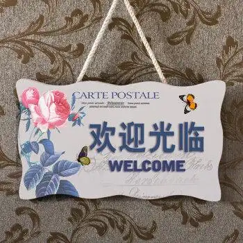 挂在的牌子创意正在营业中装饰广告门牌店铺招牌电话号码门上 玫瑰灰