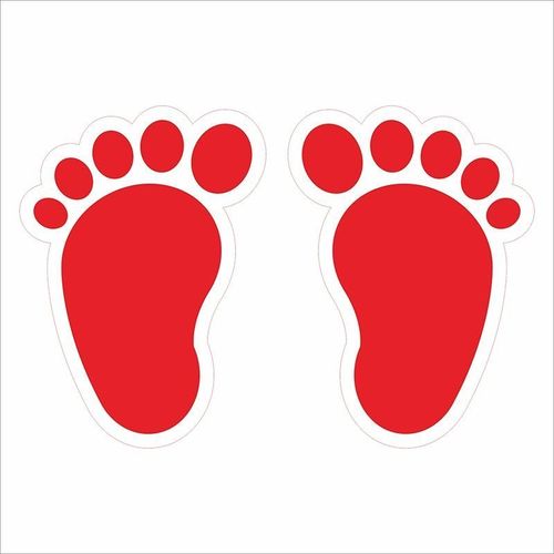 无字小脚丫地贴 卡通幼儿脚印贴 防水自粘贴 楼梯走道底板台阶
