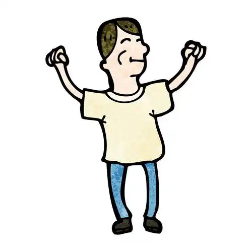 快乐的人,矢量,在白色背景上的快乐卡通人