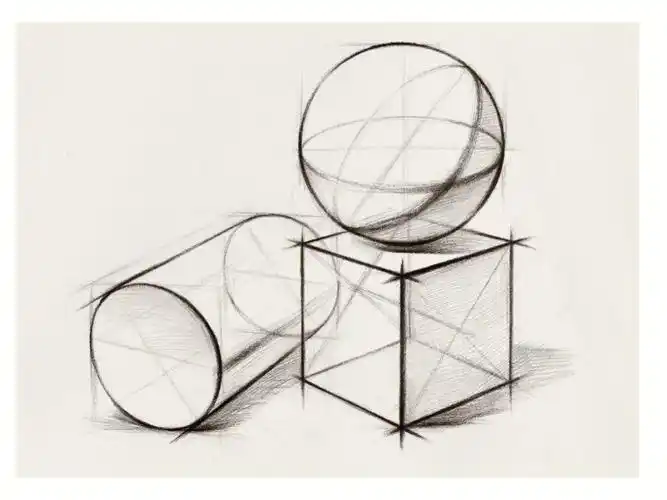 素描静物  #零基础素描  #素描石膏几何体  #石膏体  #素描圆柱体