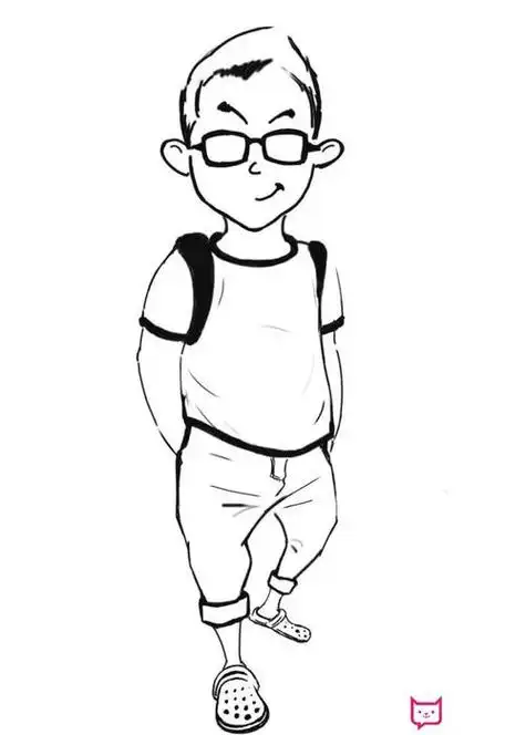 酷酷的男孩子人物简笔画宝宝简笔画