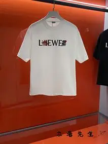 loewe/罗意威 24春夏新款男士t恤图案刺绣logo圆领休闲男女款短袖