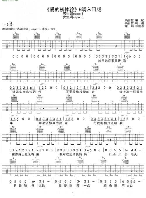 爱的初体验 g调入门版