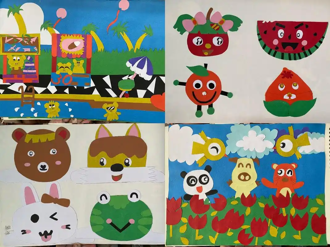 幼儿手工|卡纸拼贴画|手工制作 上学期手工作业分享93 主要材料