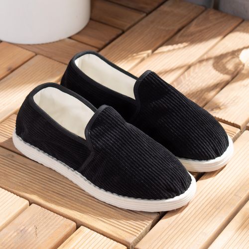 手针巧老北京纯手工千层底布鞋男休闲鞋透气养脚灯芯绒棉布单鞋