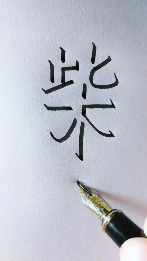 教你写立体字"柴",侧面观看更立体,您贵姓?