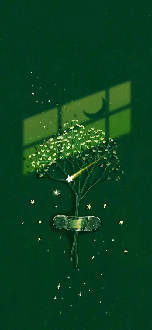 求图求类似下图的夏天相关或者是墨绿色调的壁纸