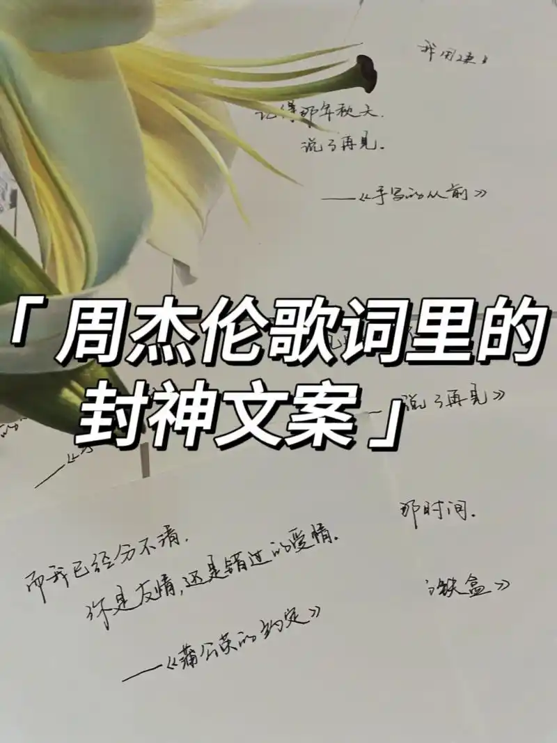 周杰伦歌词里的封神文案.94  《说了再见》 说了再见,就再 - 抖音