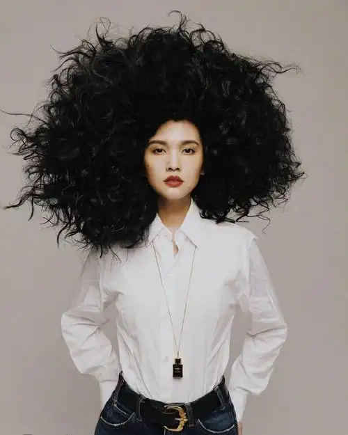 杨丞琳爆炸头复古写真大片女英雄