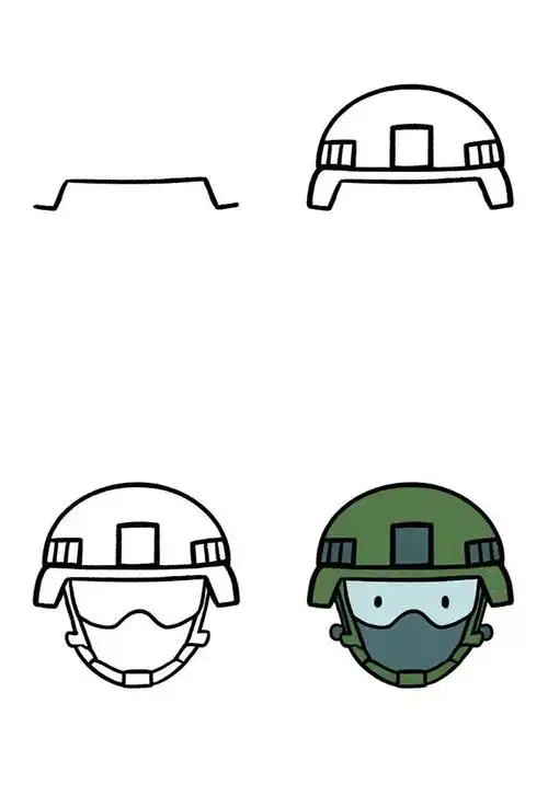 🎨战术头盔简笔画🛡️