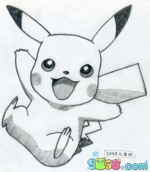 皮卡丘铅笔画步骤