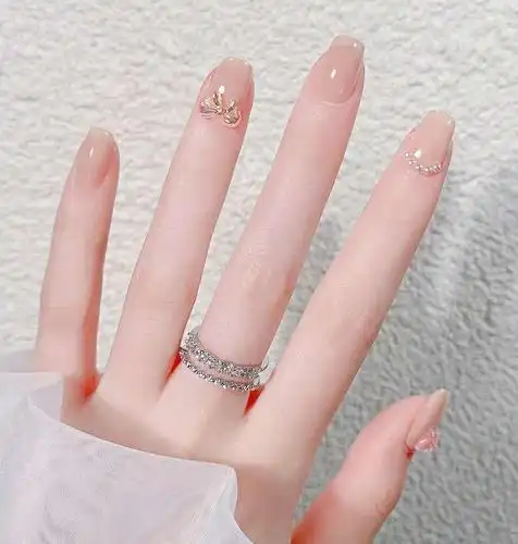 2021最新气质款冰透玉脂裸色清新美甲