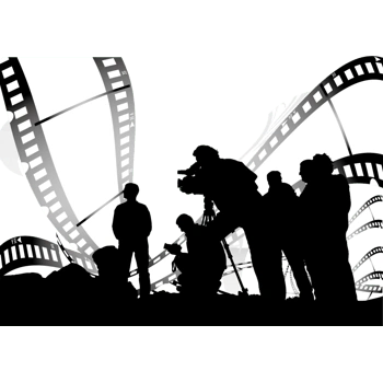 片场工作人物剪影矢量素材