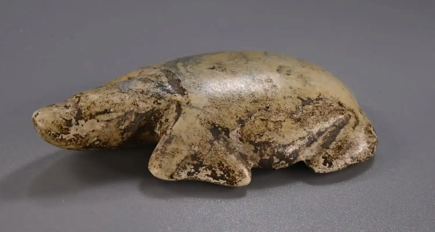 云雾浆材质的红山文化玉龟,古为今用的黄金尺寸,适合把玩佩戴, - 抖音