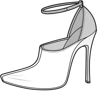鞋子设计线稿 鞋子设计手绘图 鞋子设计效果图 黑白线稿