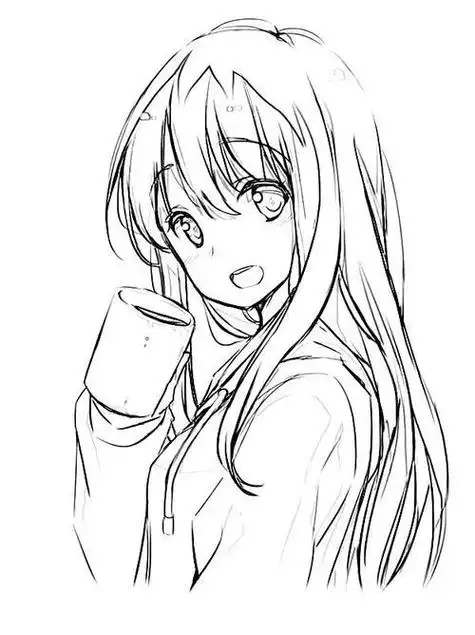 动漫女生简笔画可爱简单