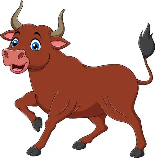 野牛吉祥物快乐图片素材_id:vcg211232643659-vcg.com