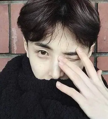 韩国男生中分蓬松短烫发发型中分之后做成烫发的造型,韩国的男生耳尖