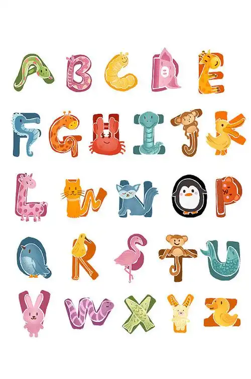 字母动物字体立即下载可爱渐变数字字母动物字体立即下载26个可爱动物