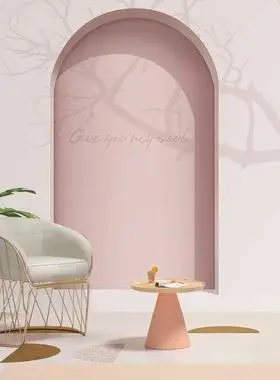 网红直播间背景视觉延伸空间墙壁纸3d立体莫兰迪色壁布美容院墙纸