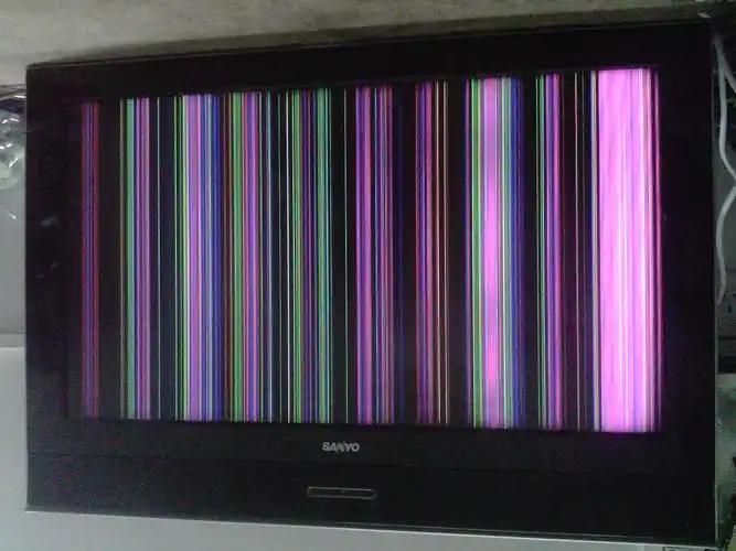三星液晶电视开机黑屏,慢慢有条纹色彩,过一分钟后又黑屏了.