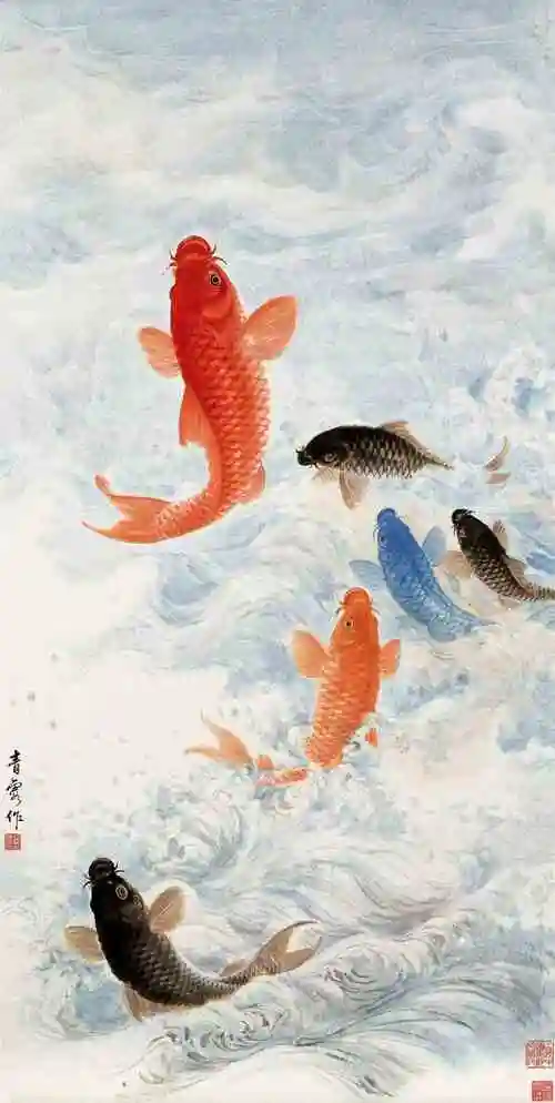 海阔凭鱼跃——吴青霞画鱼作品鉴赏_国画艺术_零二七艺考