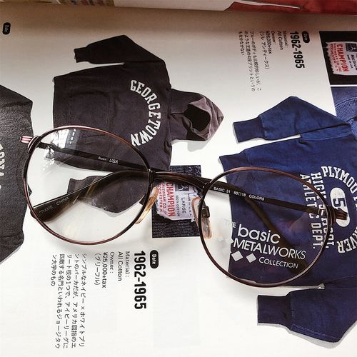 早期美国swan包邮复古vintage学院古董平光面金属框架眼镜hayj588