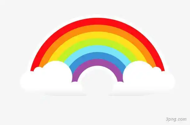 手绘卡通彩虹png素材透明免抠图片装饰效果