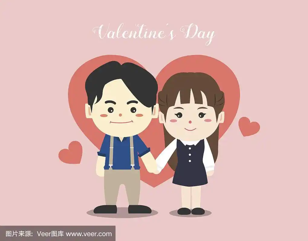 情人节,扁可爱的卡通人物情侣设计.男人.