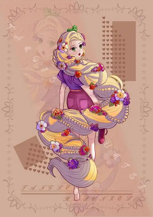 长发公主|插画|商业插画|荼禅耶 - 原创作品 - 站酷 (zcool)