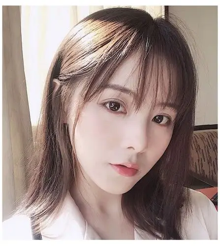 假发女真人发丝锁骨发套空气刘海中长直发bobo头网红全头真发头套