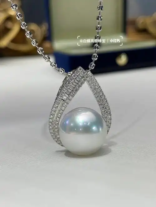 大牌范绝美明星同款澳白珍珠项链